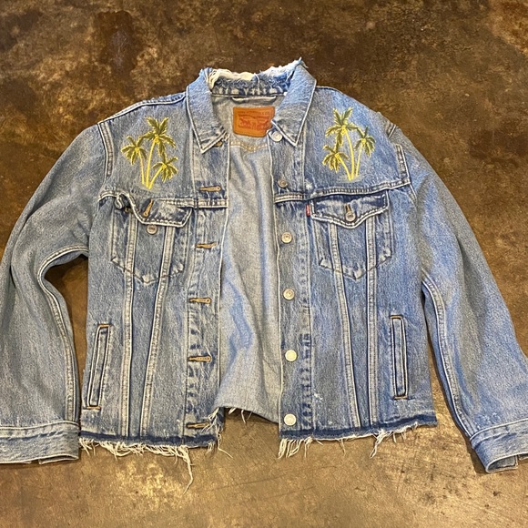 Levi's Jackets & Blazers - Levi's Blue Denim Jacket with Palm Trees